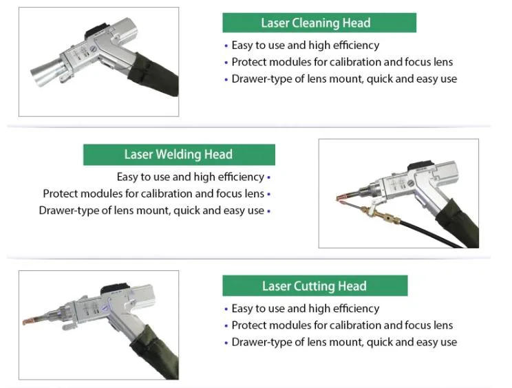 500W 1000W 1500W 2000W 3000W Raycus Fiber 3 in 1 Welding Cleaning Cutting Handheld Fiber Laser Cleaning Machine for Metal Stainless Steel Aluminum Tyre Mould