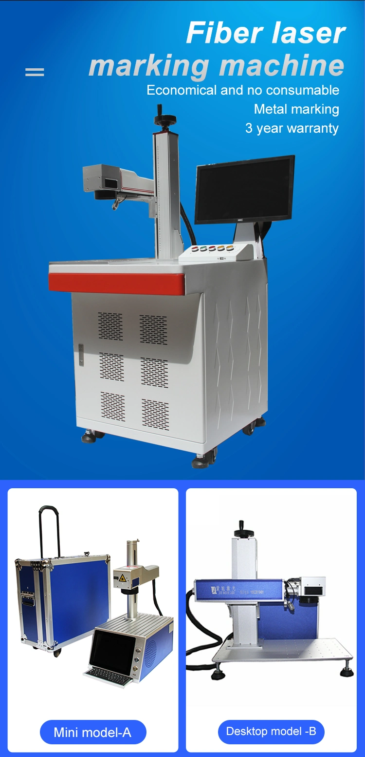 Ck Deep Wire Mini Portable Cabinet Galvo CO2 Raycus 20W 30W 50W 100W Fiber Laser Color Metal Engraving Marking Machine