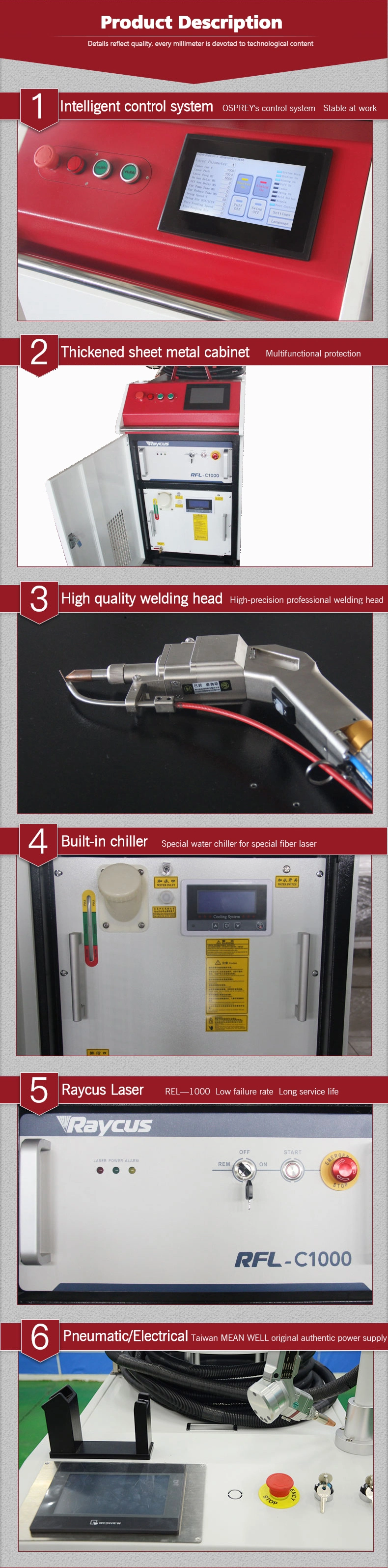 S&a Water Chiller 50Hz 60Hz 110V 220V 1000W 1500W 2000W Portable Handheld Fiber Laser Welding Machine